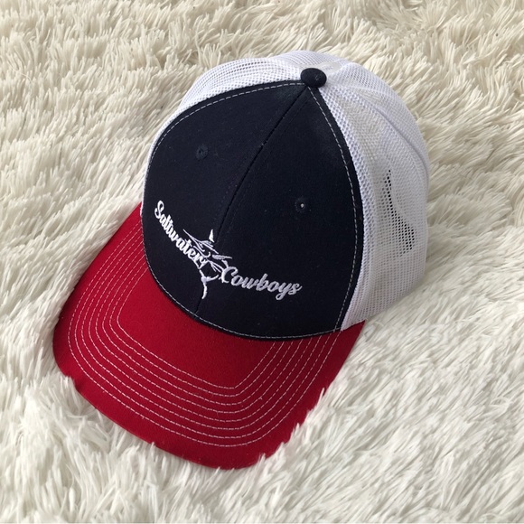 OUTDOOR CAP • Saltwater Cowboys Charleston Embroidered Snapback Hat Red/ Navy - Picture 12 of 12